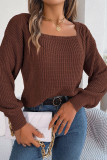Square Neck Cable Knit Sweater 