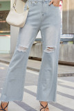 Ripped Distressed Flare Jeans 