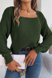 Square Neck Cable Knit Sweater 