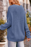 Plain Pockets Knitting Pullover Sweater 