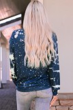Multicolor Happy Fall Y'all Bleached Print Long Sleeve Graphic T Shirt