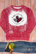 Happy Valentine's Day Bleached Print Plus Size Top