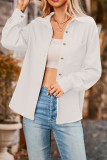 Plain Texture Open Buttoned Long Sleeves Blouse