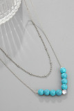 Turquoise Two Layers Necklace MOQ 5pcs