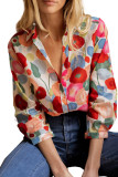 Multicolor Floral Print Bracelet Sleeve Shirt