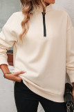 Plain Half Zipper Sweatshirt 