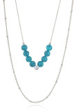 Turquoise Two Layers Necklace MOQ 5pcs