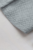 Gray Lattice Texture Retro Flap Pocket Button Shacket
