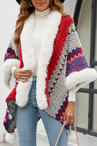 Ethic Knit With Fur Cape Sweater Cardigan