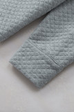 Gray Lattice Texture Retro Flap Pocket Button Shacket