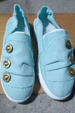 Canvas Buttoned Smocked Shoes 