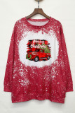 Merry Christmas Bleached Print Plus Size Top