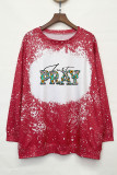 Just Pray Bleached Print Plus Size Top