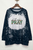 Just Pray Bleached Print Plus Size Top