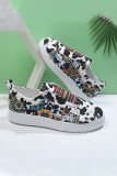 Cow Sunflower Western Print Slip On Shoes 