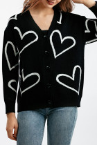 Heart Front Open Knitting Cardigan