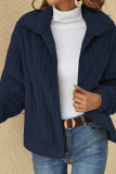 Plain Zipper Fluffy Jacket