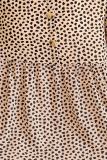 Brown Leopard Spotted Print Tiered Long Sleeve Plus Size Dress