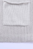 Khaki Oversized Fold Over Sleeve Sweater Cardigan
