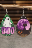 Halloween Pumpkin Cat Ghost Print Earrings 