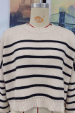 Stripes Splicing Knitting Pullover Sweater 