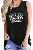 Wanna Cuddle and Watch Horror Movies Print Tank Top