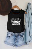 Wanna Cuddle and Watch Horror Movies Print Tank Top
