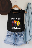 Drink Up Witches Halloween Print Tank Top