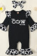 Black Cow Print Baby One Piece Romper  