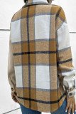 Colorblock Plaid Splicing Button Up Shirt 