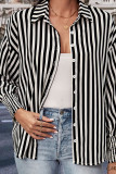 Black Button Up Zebra Stripes Shirt 