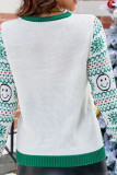 Green Smile Face Christmas Sweater 