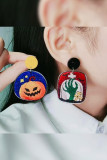 Round Halloween Print Earrings MOQ 5pcs