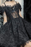 Hallowee Goth Style Lace Spaghetti Dress 