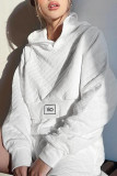 White Long Sleeves Hoodie with Short 2pcs Set