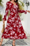 Puff Sleeves Floral Maxi Dress 