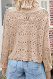Eyelet V Neck Knitting Sweater 