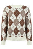 Geometric Knit High Collar Pullover Sweater