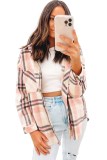 Pink Plaid Button Front Chest Pocket Shacket