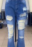 Ripped Distressed Raw Hem Jeans
