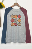 Halloween Pumpkin Print Long Sleeve Top