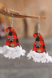 Christmas Plaid Snowflake Earrings 