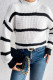 High Collar Striped Knit Sweater