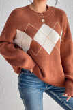 Diamond Knit Pullover Sweater