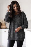 Black Glittering Long Sleeve Tunic Sweater