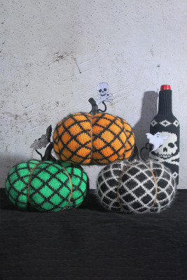 Halloween Knitting Pumpkin Ornaments 