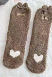 Heart Knit Velvet Socking MOQ 5pcs