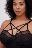 Black Plus Size Lace Criss Cross Strappy Bralette