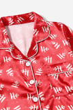 Red Christmas Lettering Silky Family Pajamas Pants Set