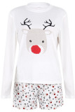 Christmas Reindeer Print 2PCS Pajamas Set  